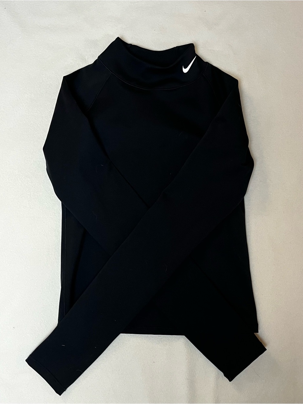 Nike Black Long-Sleeve Mock Neck Performance Top - Picture 3 of 8